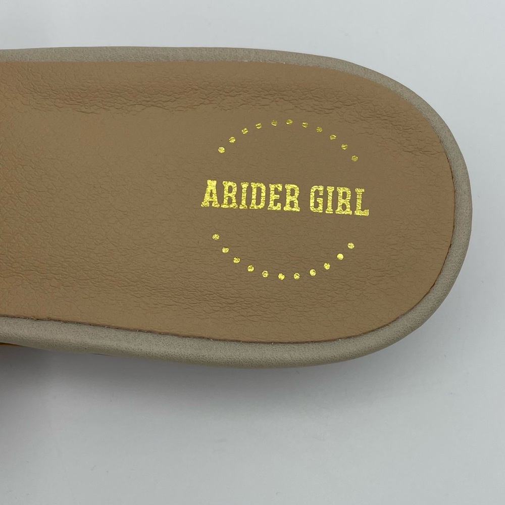 Studded Beige Leather Mule Slip-On - Picture 8 of 9